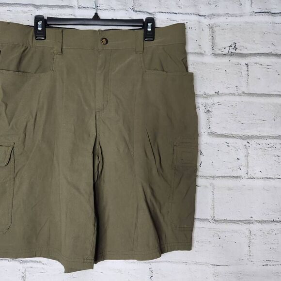 Orvis Green Nylon Blend Outdoor Hiking Mid-Rise Relaxed Cargo Shorts Size 36 - Picture 3 of 10